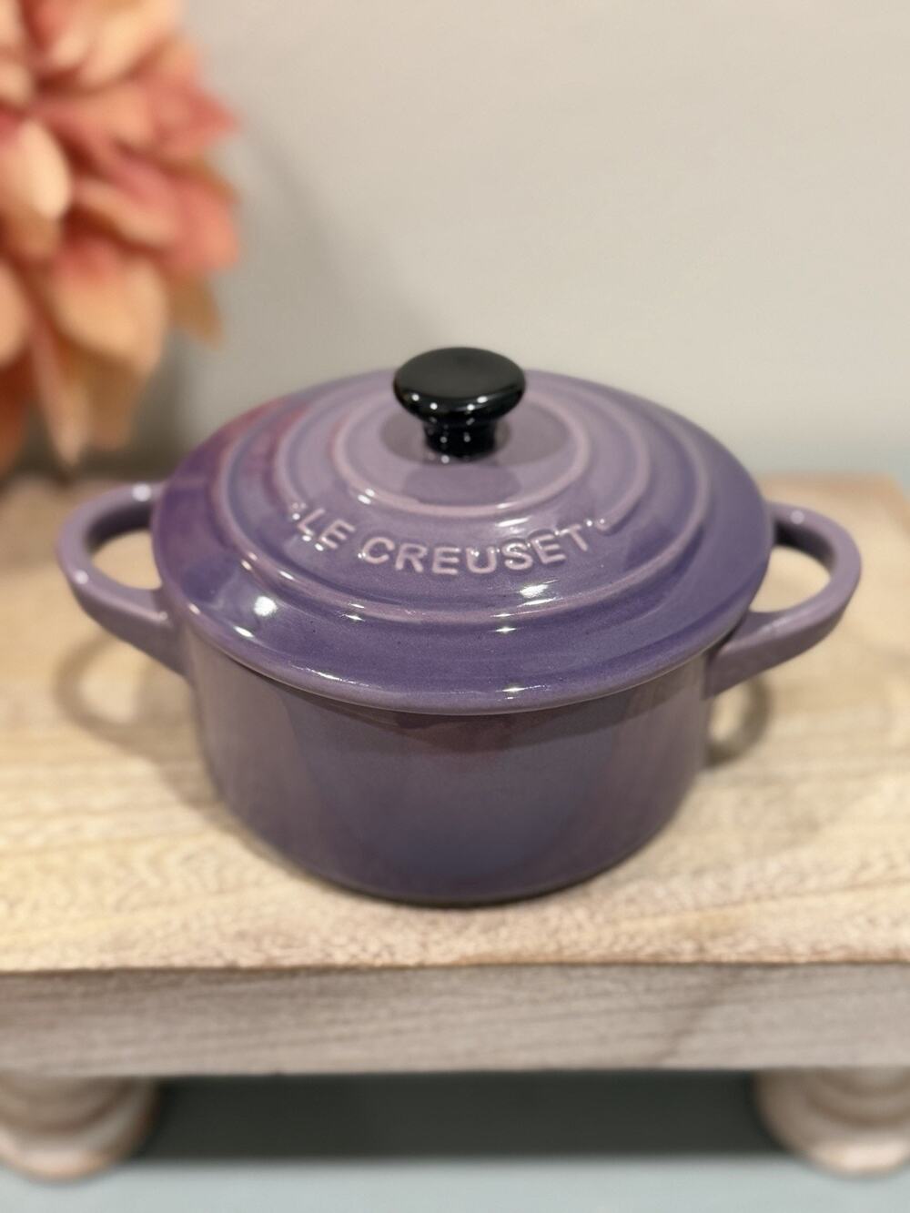 NEW Le Creuset 10 cm Stoneware Mini Round Cocotte Ultra Violet - 1